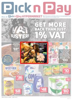 Pick n Pay KZN  : VAT Busters (23 Apr - 06 May 2018), page 1