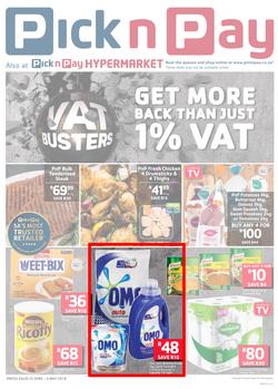 Pick n Pay KZN  : VAT Busters (23 Apr - 06 May 2018), page 1