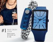 Special Blue Crush Look Police Watch Bracelet Set m.guzzle .za