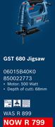 Bosch GST 680 Jigsaw 06015B40KO 850022773