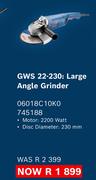 Bosch GWS 22-230: Large Angle Grinder 06018C10K0  745188