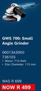 Bosch GWS 700: Small Angle Grinder 06013A30K0  736103