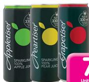 Appletiser, Peartise Or Grapetiser Cans ( All Flavours)-24 x 330ml