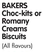 Bakers Choc-Kits Or Romany Creams Biscuits (All Flavours)-12 x 200g
