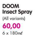 Doom Insect Spray (All Variants) - 6 x 180ml 
