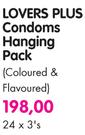 Lovers Plus Condoms Hanging Pack(Coloured & Flavoured)-24 x 3's