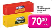 Bonnita Gouda or Cheddar Cheese Loaf+/-2.25kg-Per Kg