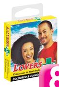 Lovers Plus Condoms Hanging Pack(Coloured & Flavoured)-24 x 3's