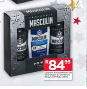 Lentheric Masculin Power Gift Set (Includes 2 x Deodorant Sprays & 1 Body Lotion)