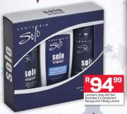 Lentheric Solo Gift Set (Includes 2 x Deodorant Sprays & 1 Body Lotion)