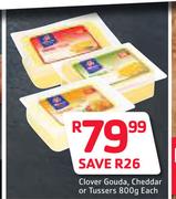 Clover Gouda, Cheddar Or Tussers-800g Each