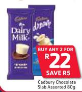 Cadbury Chocolate Slab Assorted-2 x 80g