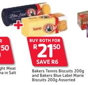 Bakers Tennis Biscuits-200g & Bakers Blue Label Marie Biscuits Assorted-200g Both For