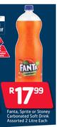 Fanta,Sprite Or Stoney Carbonated Soft Drink Assorted-2Ltr Each