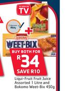 Liqui Fruit Juice Assorted-1Ltr & Bokomo Weet Bix-450g Both For