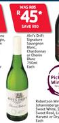 Alvi's Drift Signature Sauvignon Blanc,Chardonnay Or Chenin Blanc-750ml Each