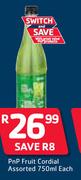 PnP Fruit Cordial Assorted-750ml Each