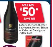 Laborie Merlot Cabernet Sauvignon,Merlot,Shiraz Or Cabernet Sauvignon-750ml Each