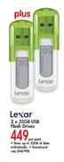 Lexar USB Flash Drives-2 x 32GB-Per Pack