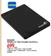 Seagate 2.5" Slim Portable Hard Drive-500GB