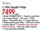 Whirlpool 406L Upright Fridge(WME1897DFCIX)-Each