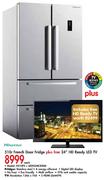 Hisense 510L French Door Fridge(H510FS)+ Free 24" HD Ready LED TV(LEDN24K300M)