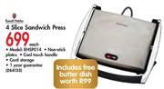 Russell Hobbs 4 Slice Sandwich Press(RHSP014)-Each