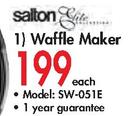 Salton Waffle maker(SW-051E)-Each