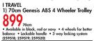 I Travel 70cm Genesis ABS 4 Wheeler Trolley-Each