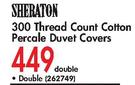 Sheraton 300 Thread Count Cotton Percale Duvet Covers Double