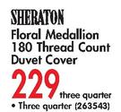 Sheraton Floral Medallion 180 Thead Count Duvet Cover Three Quarter