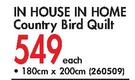 In House In Home Country Bird Quilt(180x200Cm)-Each