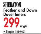 Sheraton Feather And Down Duvet Inners Single