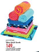 Glodina Velour Beach Towels-Each