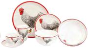 Rosecomb Rooster Loose Dinnerware Dinner Plate-Each