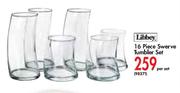 Libbey 16 Piece Swerve Tumbler Set-Per Set