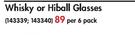 Libbey Whisky Or Hiball Glasses-Per 6 Pack
