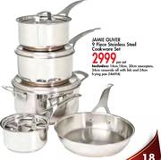 Jamie Oliver 9 Piece Stainless Steel Cookware Set-Per Set
