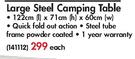 Camp Master Large Steel Camping Table(122x71x60cm)-Each