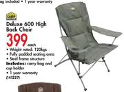 Camp Master Deluxe 600 High Back Chair-Each