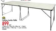 Camp Master Folding Jumbo Table(240x70x80cm)-Each