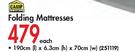 Camp Master Folding Mattresses(190x6.3x70cm)-Each