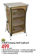 Camp Master 3 Shelf Camping Steel Cupboard-Each
