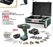 Bosch 18V Li-lon Drill Driver In Toolbox+ 241 Piece Accessory Set(PSR18V)-Per Set