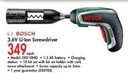 Bosch 3.6V Li-lon Screwdriver(IXO VINO)-Each