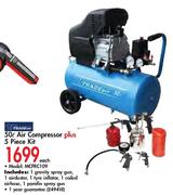 Tradeair 50L Air Compressor+5Piece Kit(MCRFRC109)-Each