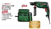 Bosch 650W Impact Drill+39Piece Accessory Kit(PSB650RE)-Per Kit