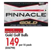 Pinnacle Gold Golf Balls-Per 15 Pack