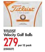 Titleist Velocity Golf Balls-Per 12 Pack
