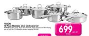 Tissoli 12 Piece Stainless Steel Cookware Set-Per Set
